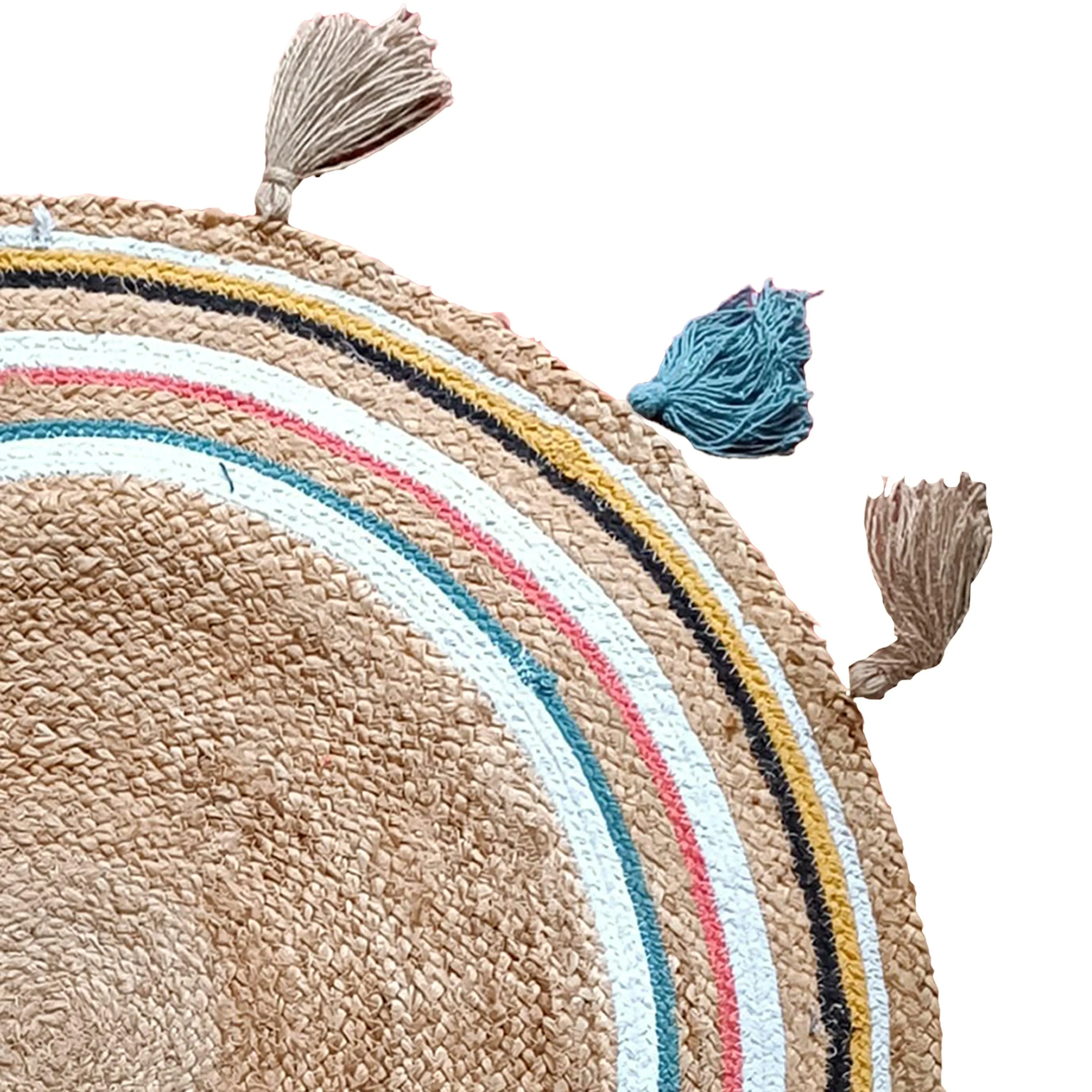 FAROOKHT Braided Natural Jute Rug for Living Spaces, Kitchen, Farmhouse Rag Rug, Carpets for Bedrooms, Home Decor, F-JU-002