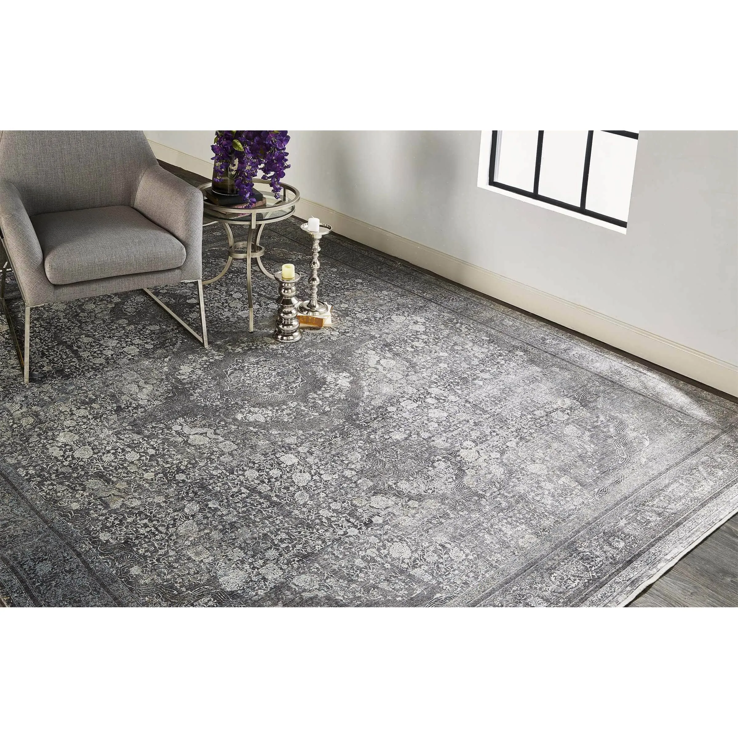 Feizy Rug Sarrant 3967F, Charcoal