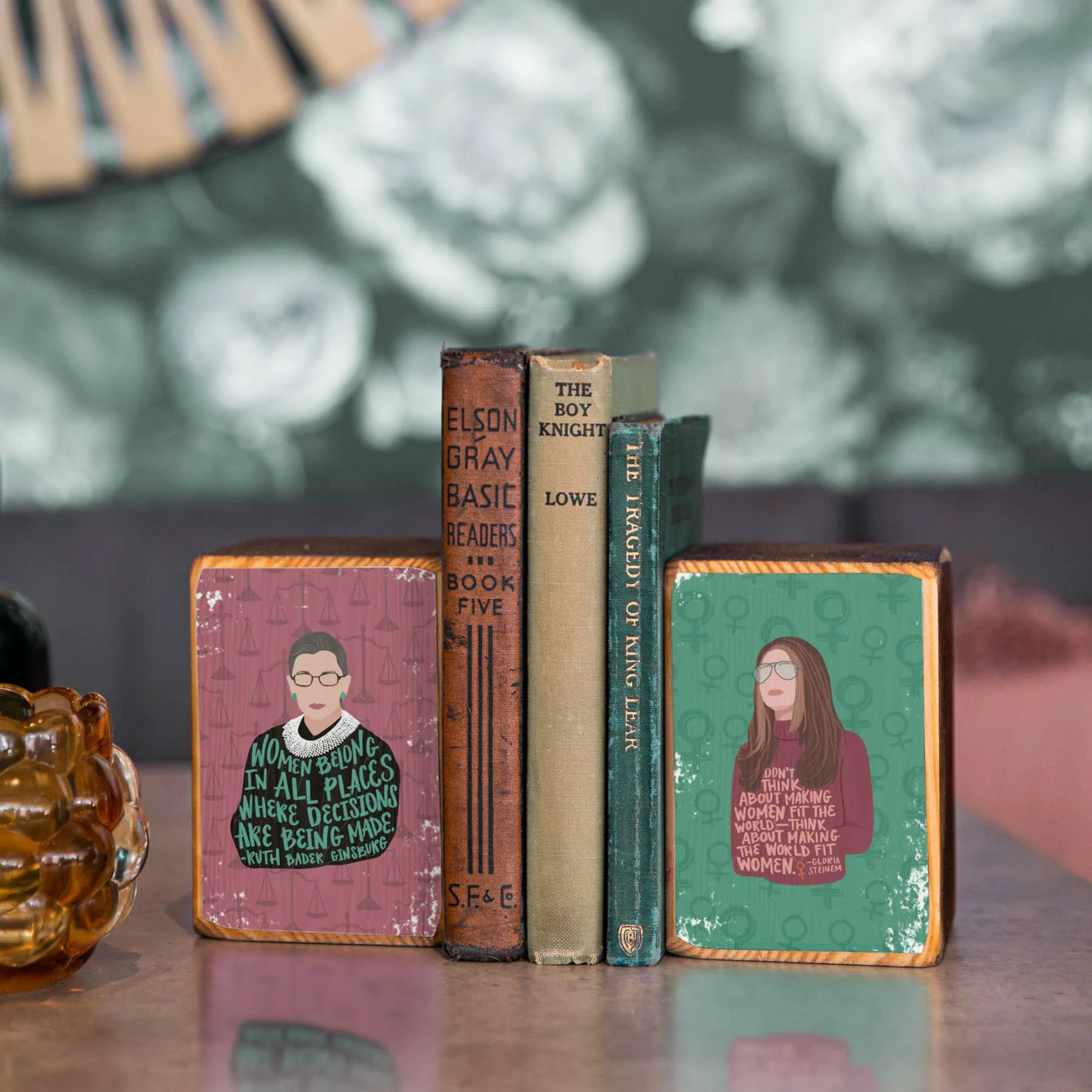 Feminist Bookend Set: Ruth Bader Ginsburg   Gloria Steinem