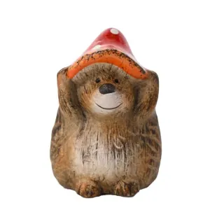 Figurine: Hedgehog in a Toadstool Hat - Small