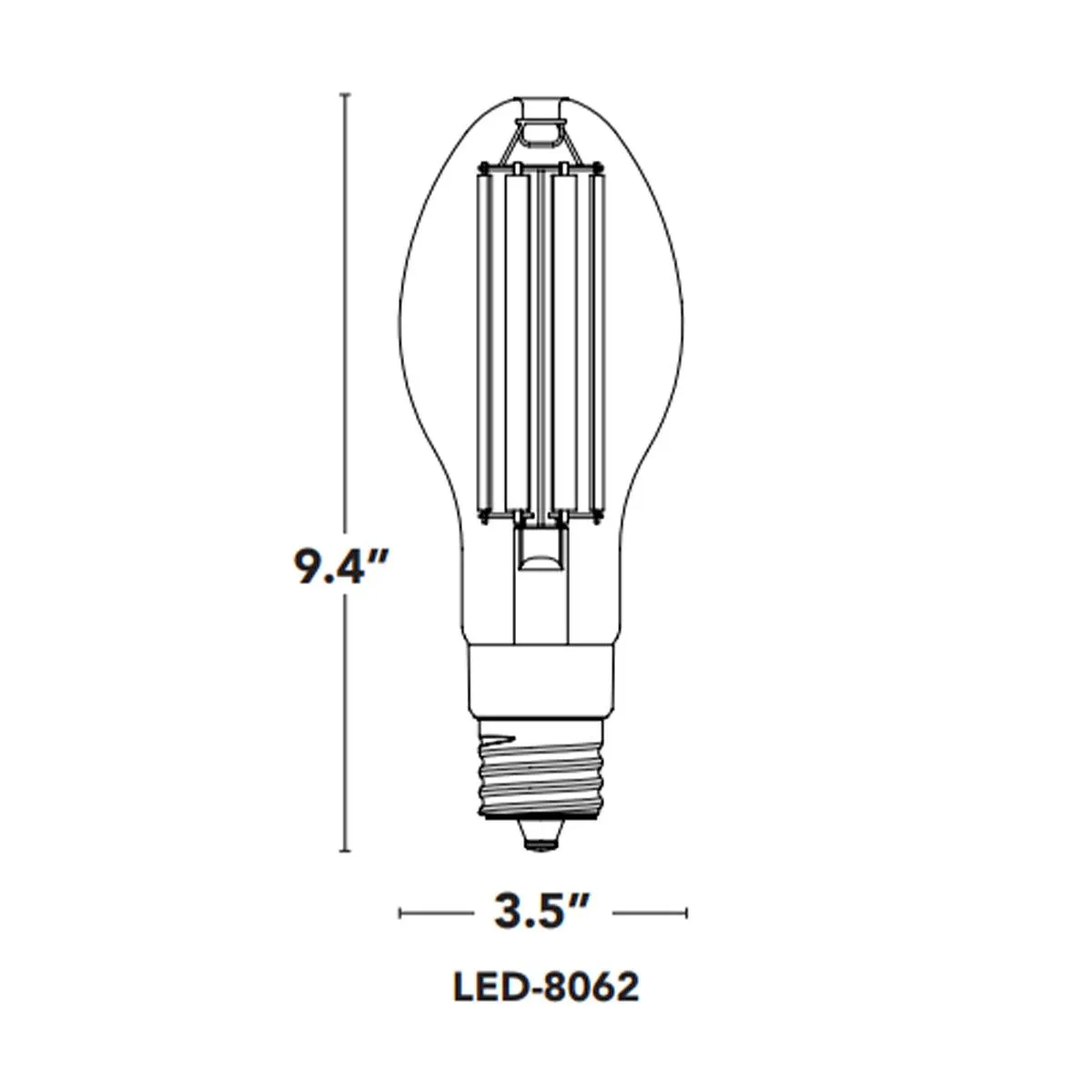 Filament Retrofit LED Bulb ED28, 32W, 4500lm, 2200K, 175W MH Equal, EX39 Mogul Base, 120-277V