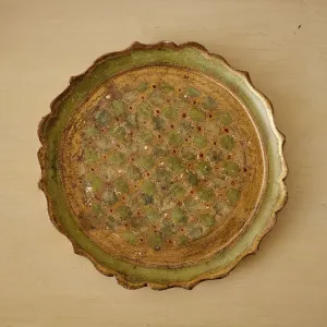 Florentine Scalloped Green Tray