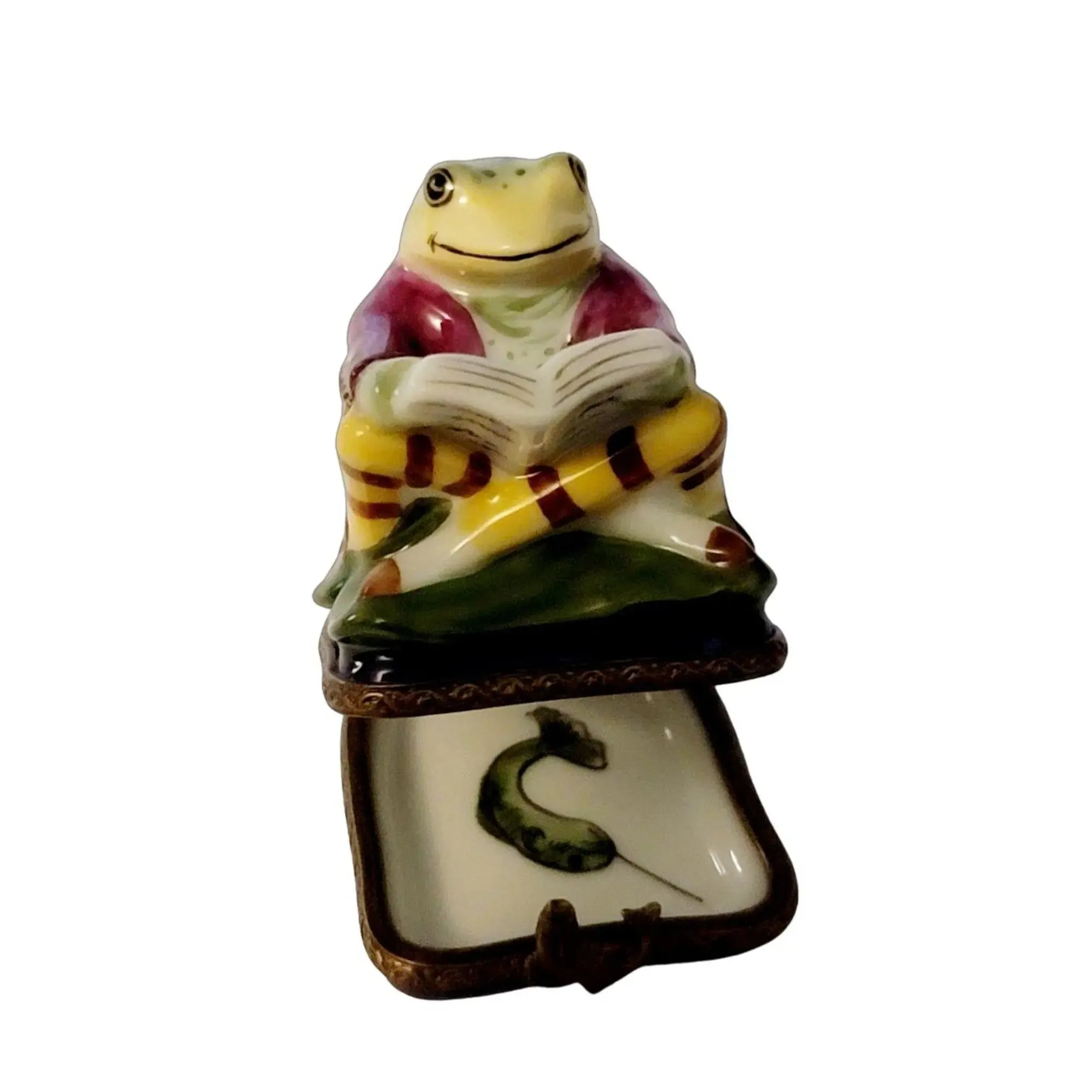 Frog Reading on Chair