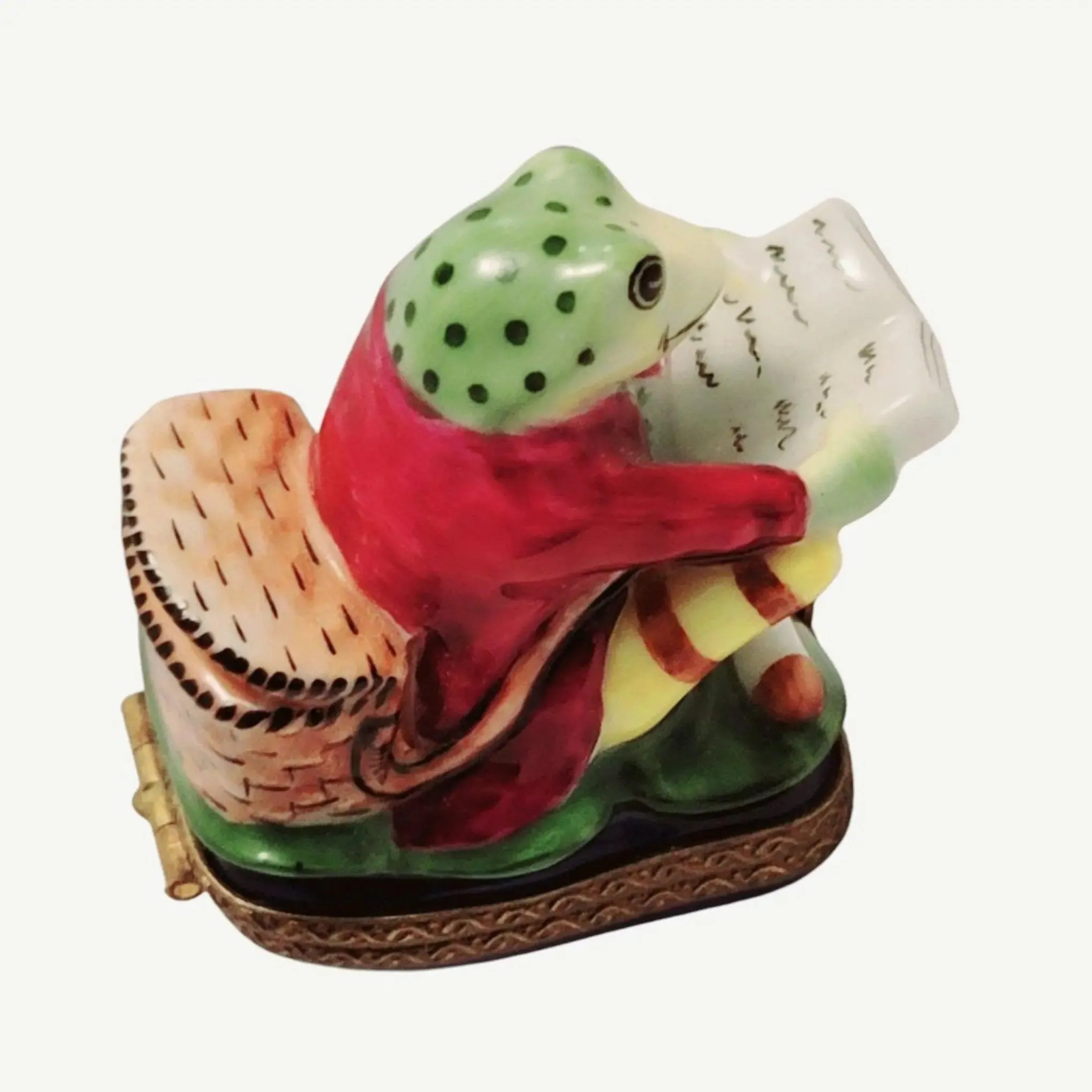 Frog Reading on Chair