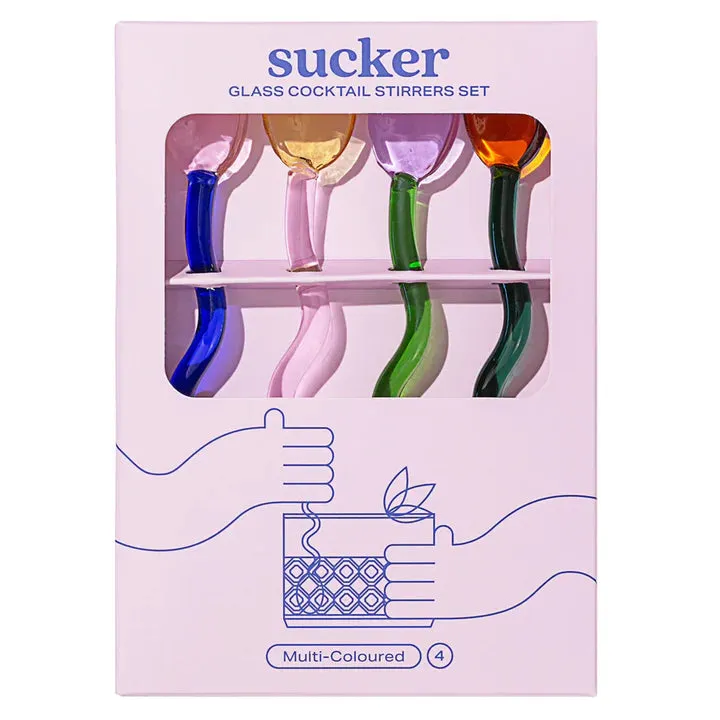 Glass Cocktail Stirrer Set - Multi