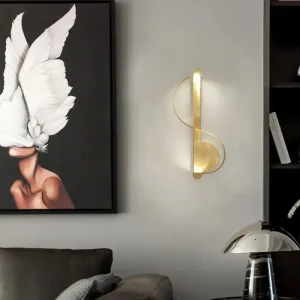 Gold Colonial Wall Mounted Lamp with Curved Metal Design for Bedroom