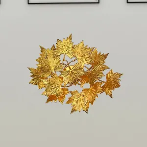 Gold Leaf Wall Mount Lamp with 4 Lights: Modernist Style for Bedroom