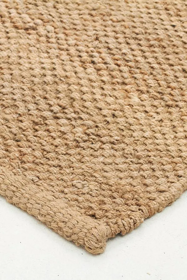 Hand-spun Basket Weave Rug - Natural