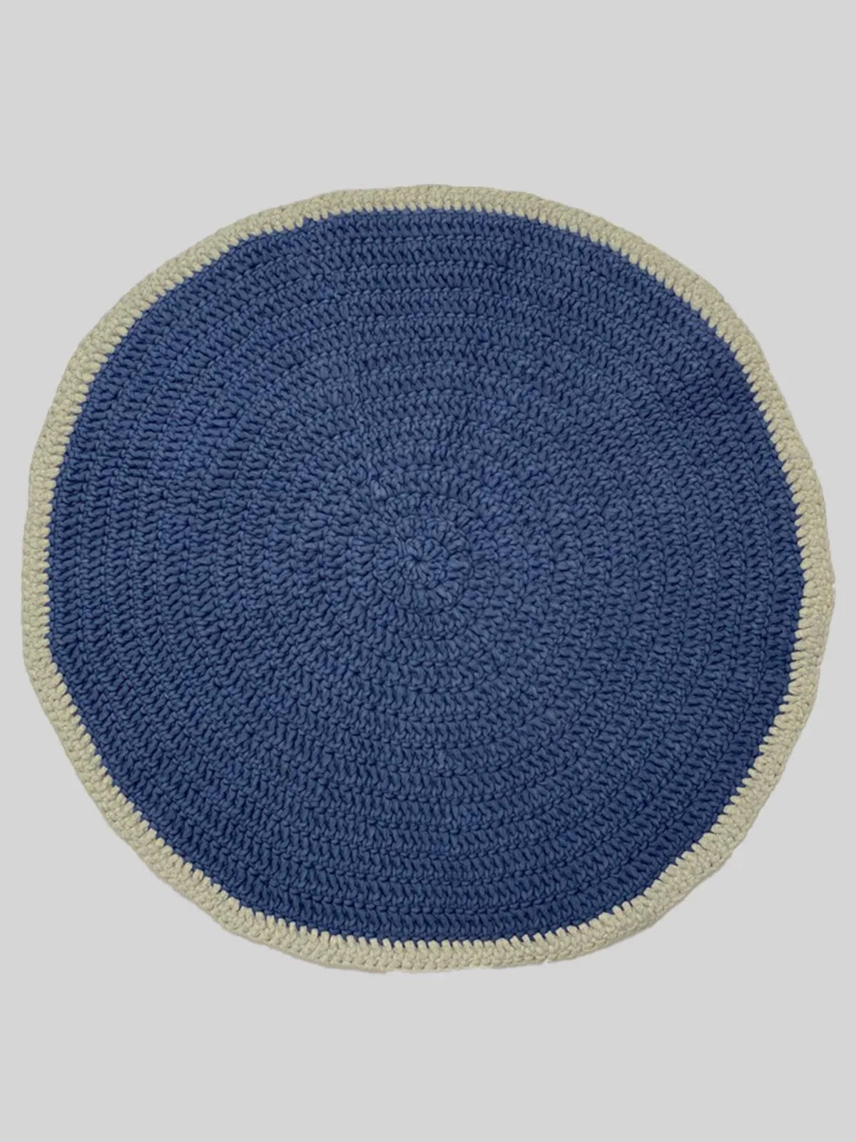 HandKnitted Round Rugs Blue