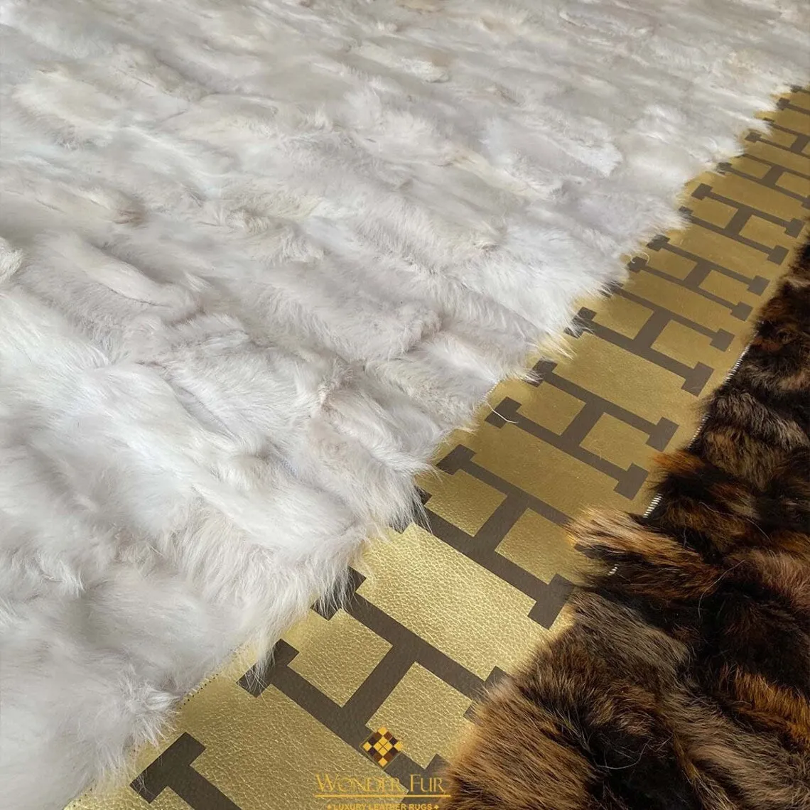 Handmade Sheepskin Real White Brown Large 10x12 Area Living Room Rug
