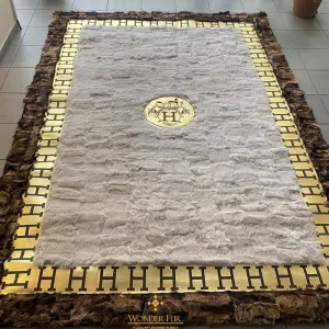 Handmade Sheepskin Real White Brown Large 10x12 Area Living Room Rug