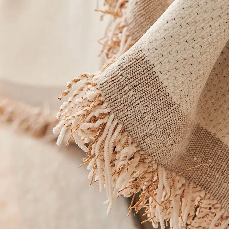 Harmony Beige Throw Blankets
