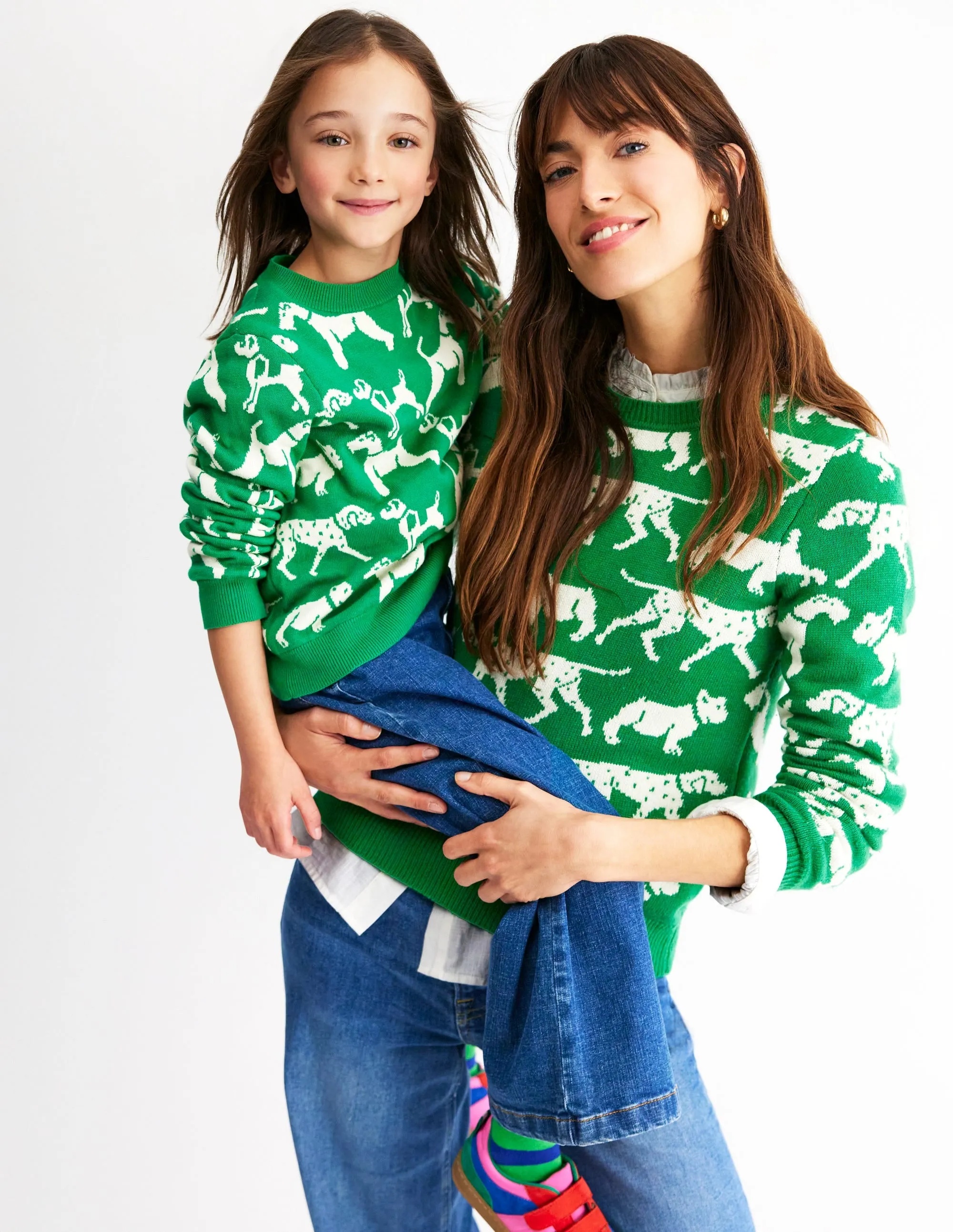 Heather Jacquard Jumper-Sapling Green, Dogs