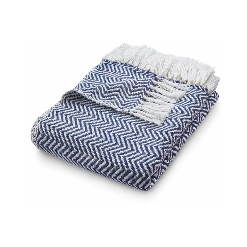 Herringbone Design Woven Throw