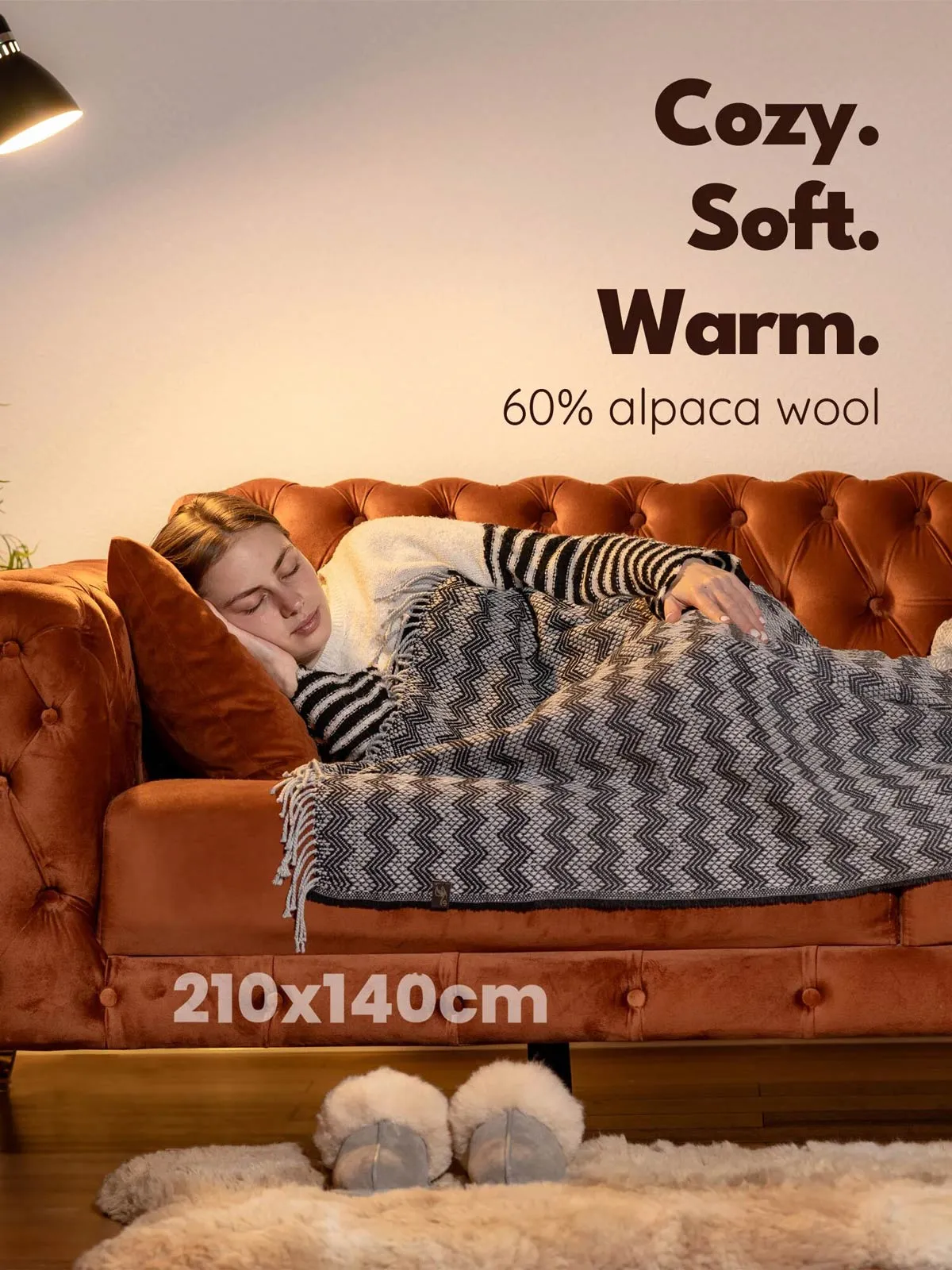 Inkari Alpaca Blanket - Rainbow-Silver Lining