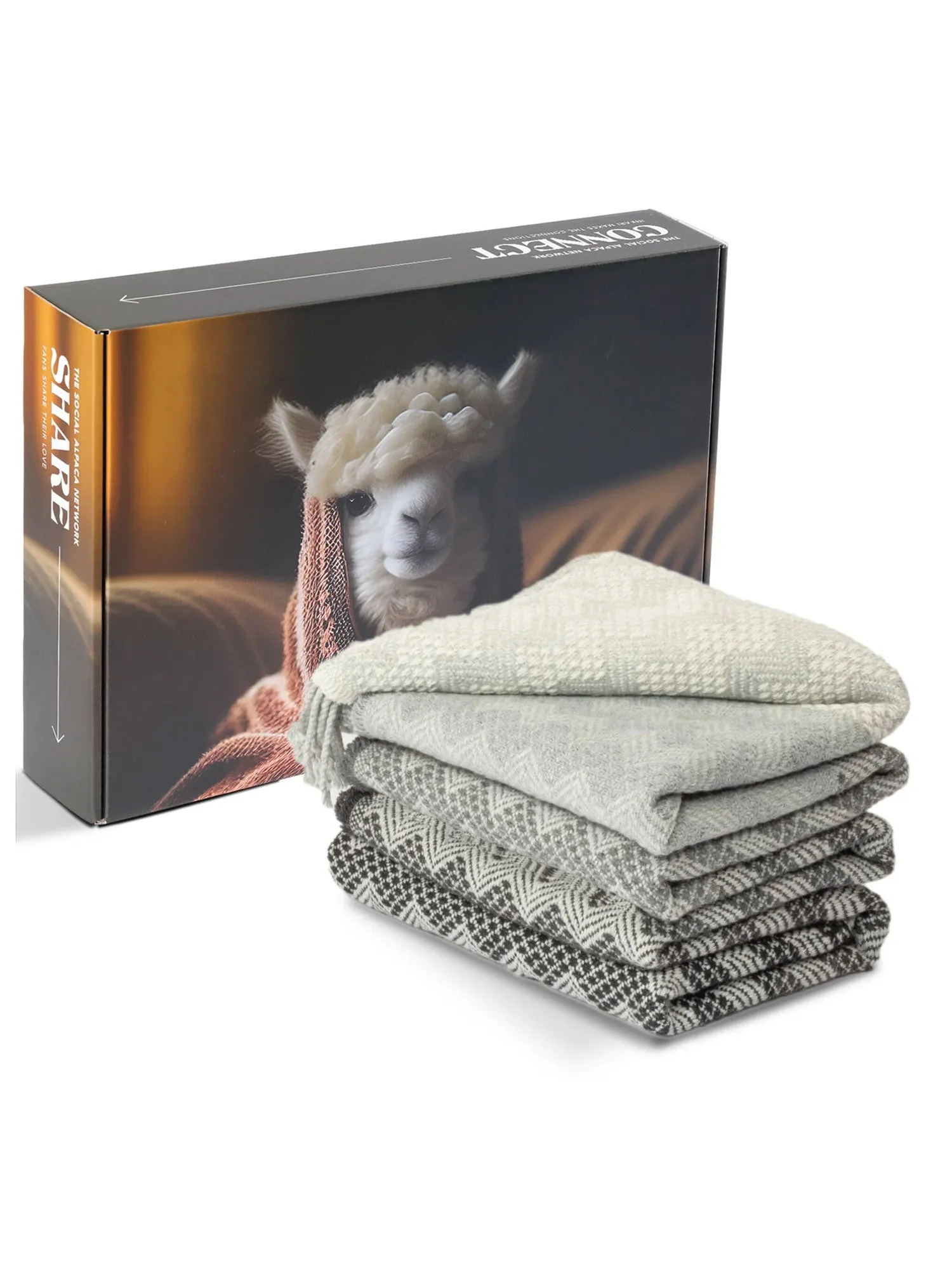 Inkari Alpaca Blanket - Rainbow-Silver Lining