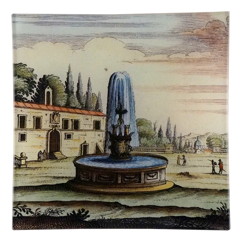 John Derian 'Fountain Un Vide Poche' 6x6" Square Tray