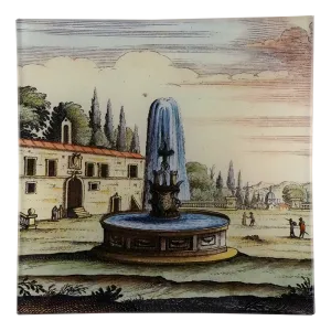John Derian 'Fountain Un Vide Poche' 6x6" Square Tray