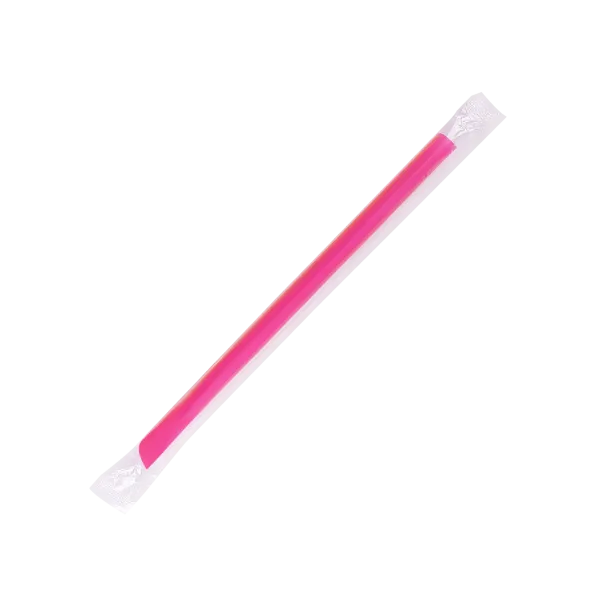 Karat 9" Diagonal Cut Boba Straws Poly Wrapped, Mixed Colors - 1,600 pcs