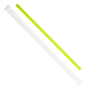 Karat Earth 8.75" Giant PLA Straw (7mm) Paper Wrapped, Green - 2,500 pcs
