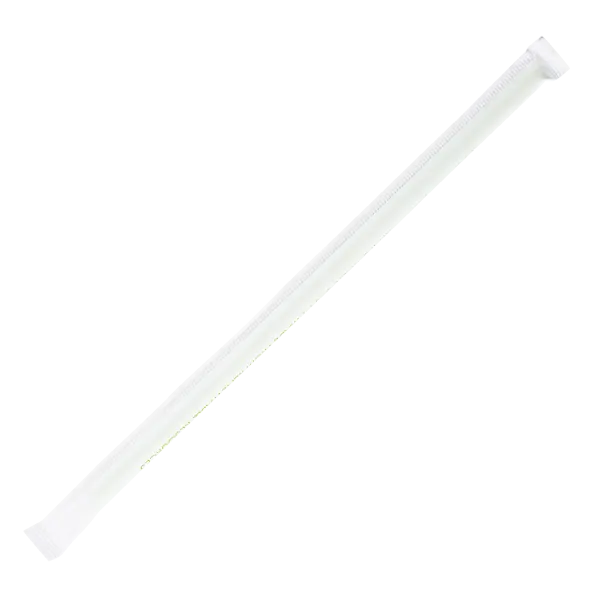 Karat Earth 8.75" Giant PLA Straw (7mm) Paper Wrapped, Green - 2,500 pcs