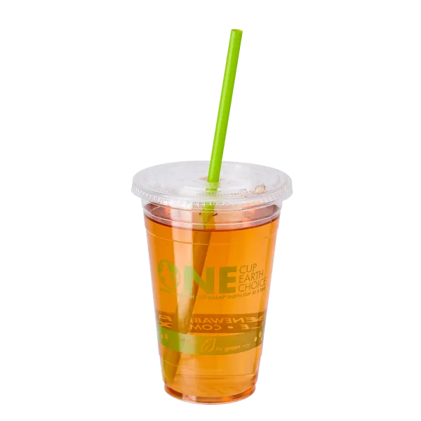 Karat Earth 8.75" Giant PLA Straw (7mm) Paper Wrapped, Green - 2,500 pcs