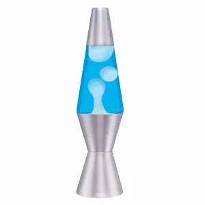 LAVA LAMP  WHITE/BLUE/SILVER-11.5