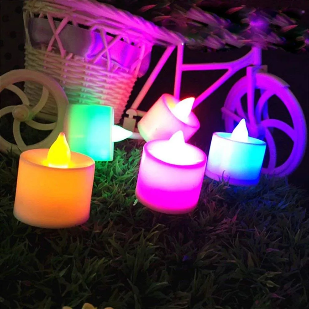 LAZYMARTS Battery Operated LED T Light Candles for Diwali/Festival Gifting/Christmas Year Decoration & Lighting.Diwali Lights for Decoration (Pack of 24) (Multicolour)