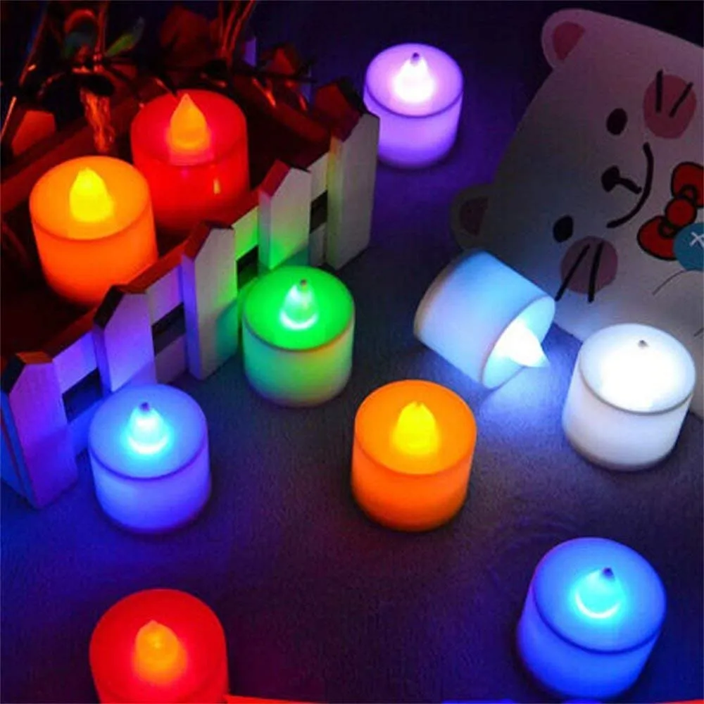LAZYMARTS Battery Operated LED T Light Candles for Diwali/Festival Gifting/Christmas Year Decoration & Lighting.Diwali Lights for Decoration (Pack of 24) (Multicolour)
