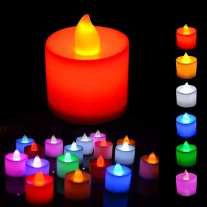 LAZYMARTS Battery Operated LED T Light Candles for Diwali/Festival Gifting/Christmas Year Decoration & Lighting.Diwali Lights for Decoration (Pack of 24) (Multicolour)