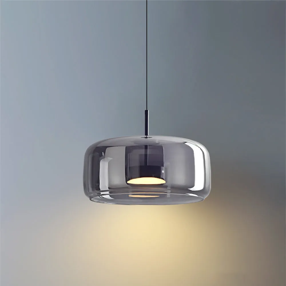 LED Pendant Lamps Golden Amber Metal Glass Bedroom