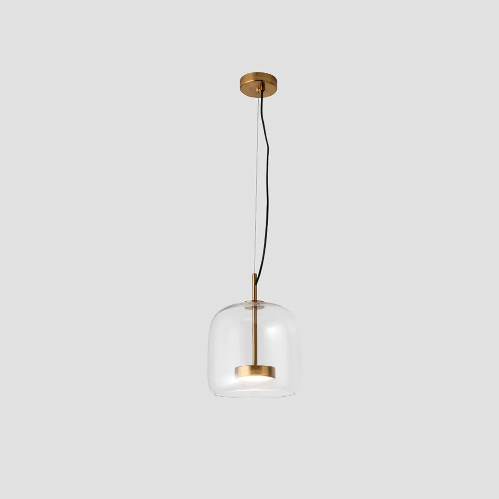 LED Pendant Lamps Golden Amber Metal Glass Bedroom
