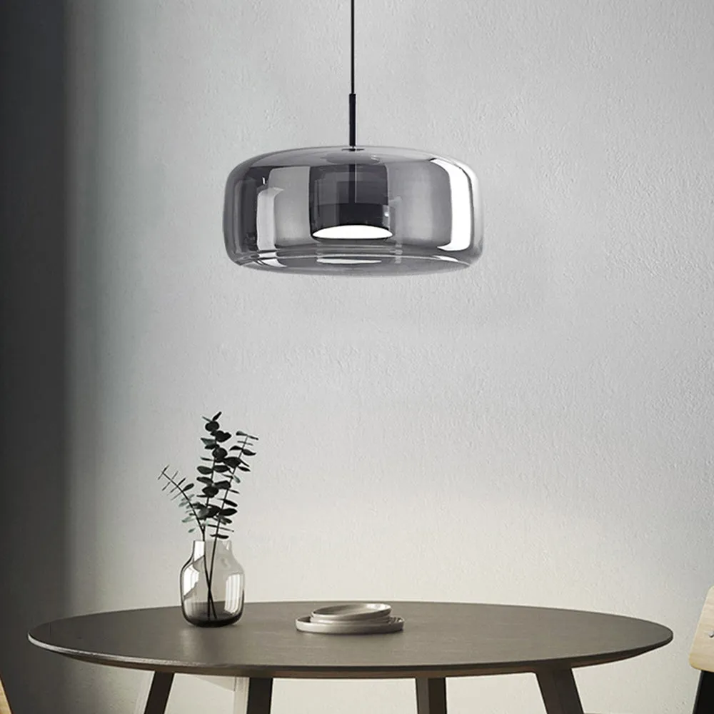 LED Pendant Lamps Golden Amber Metal Glass Bedroom