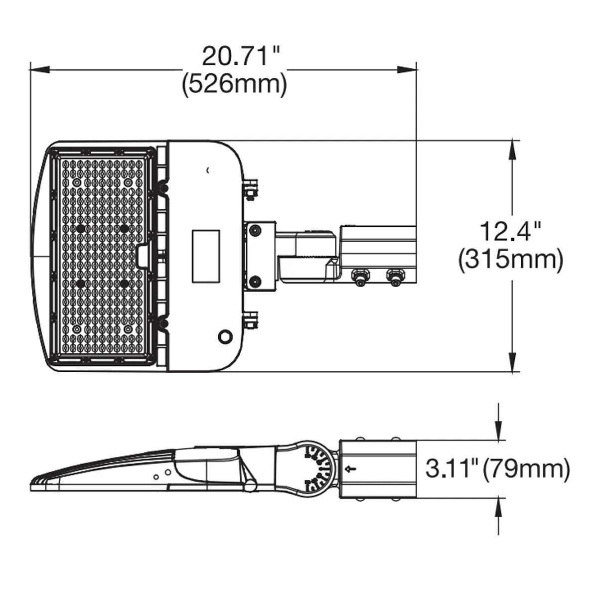 LED Pole Light, 150 Watts, 20000 Lumens, 5000K, Slipfitter Mount, 120-277V