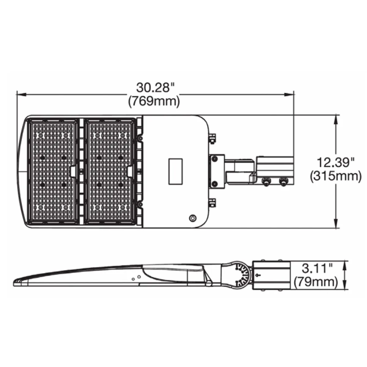 LED Pole Light, 200 Watts, 26500 Lumens, 5000K, Slipfitter Mount, 277-480V