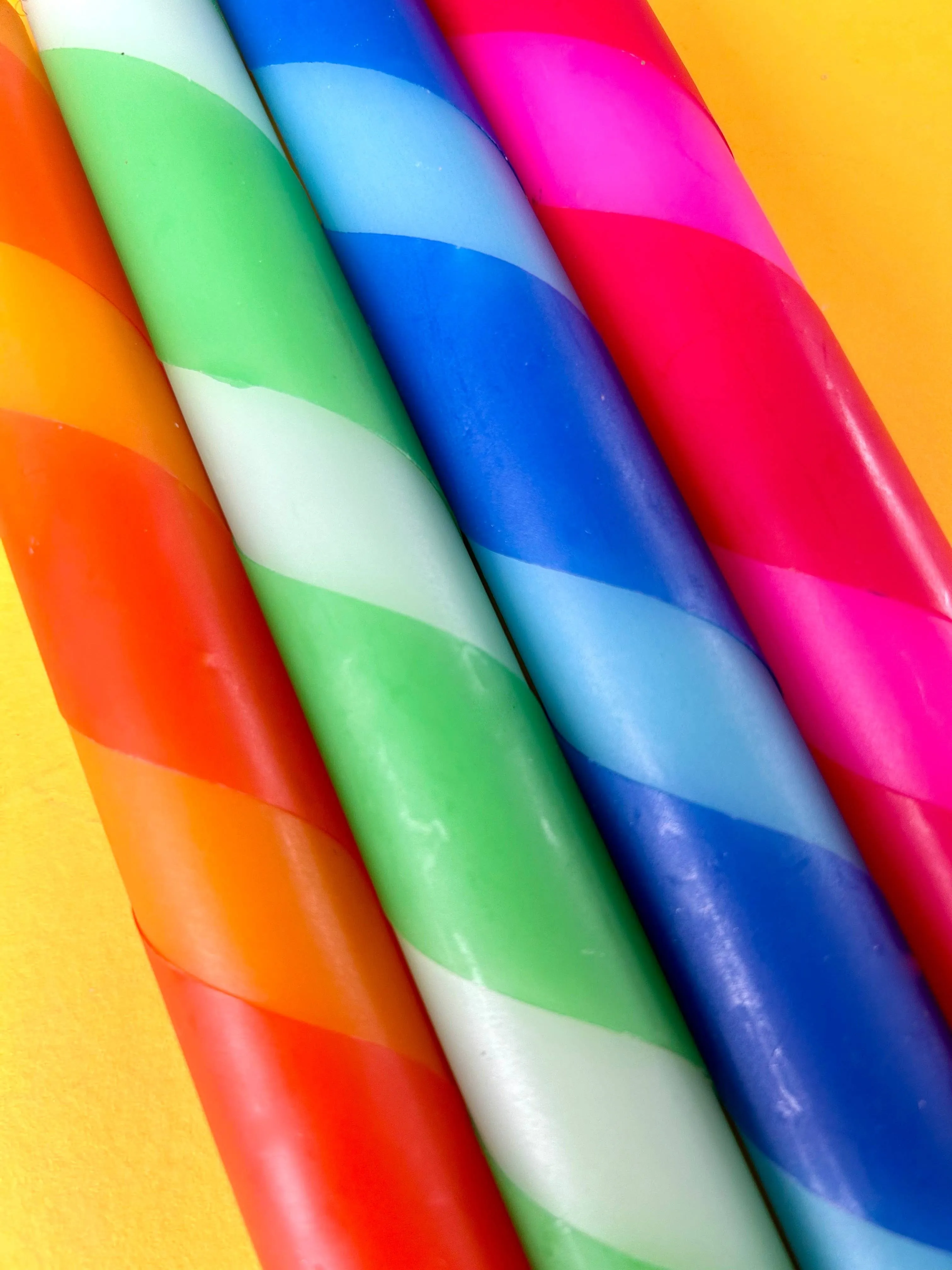 LOLLIPOPS Dip Dye Dinner Candles set of 4