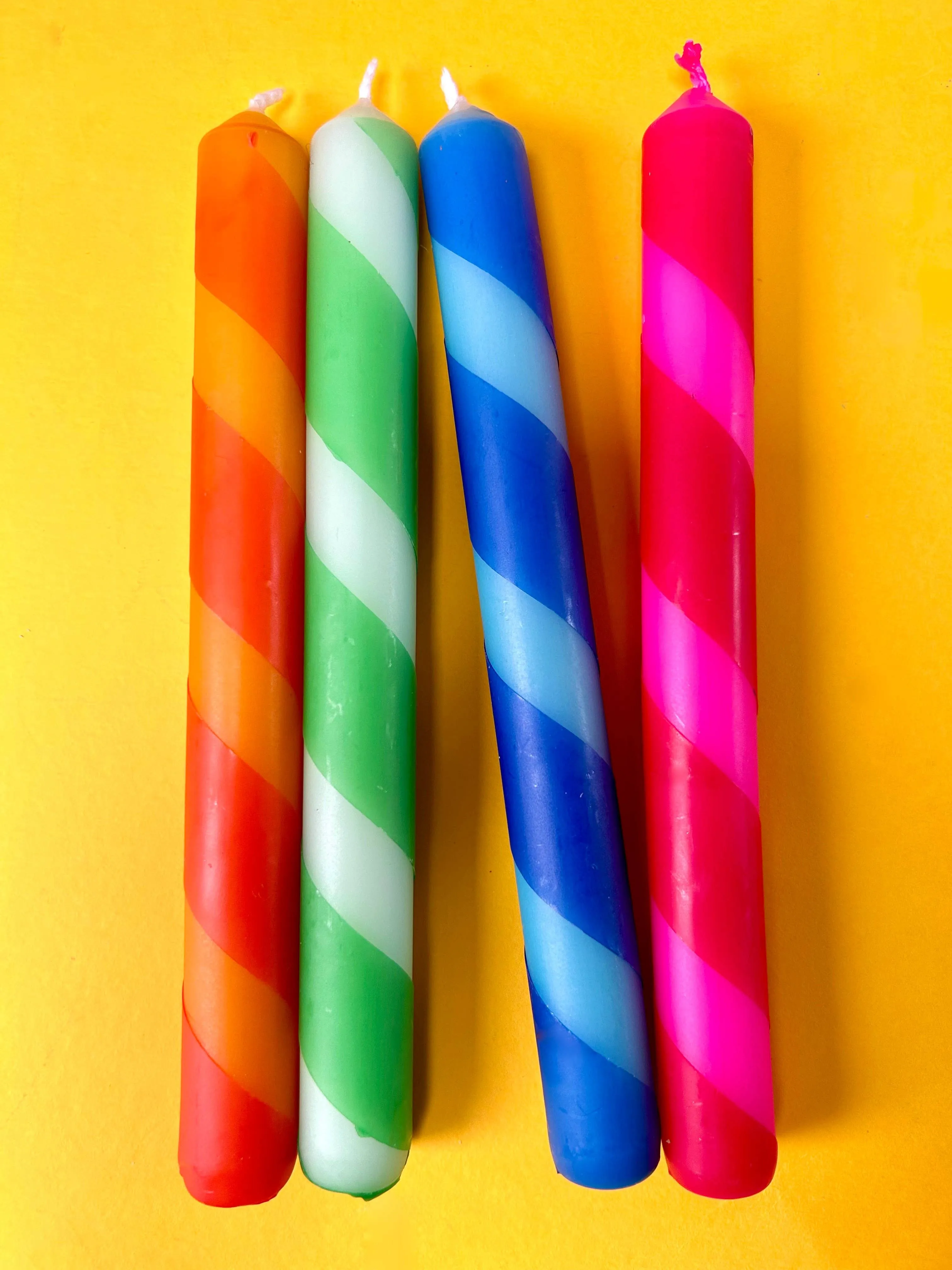 LOLLIPOPS Dip Dye Dinner Candles set of 4