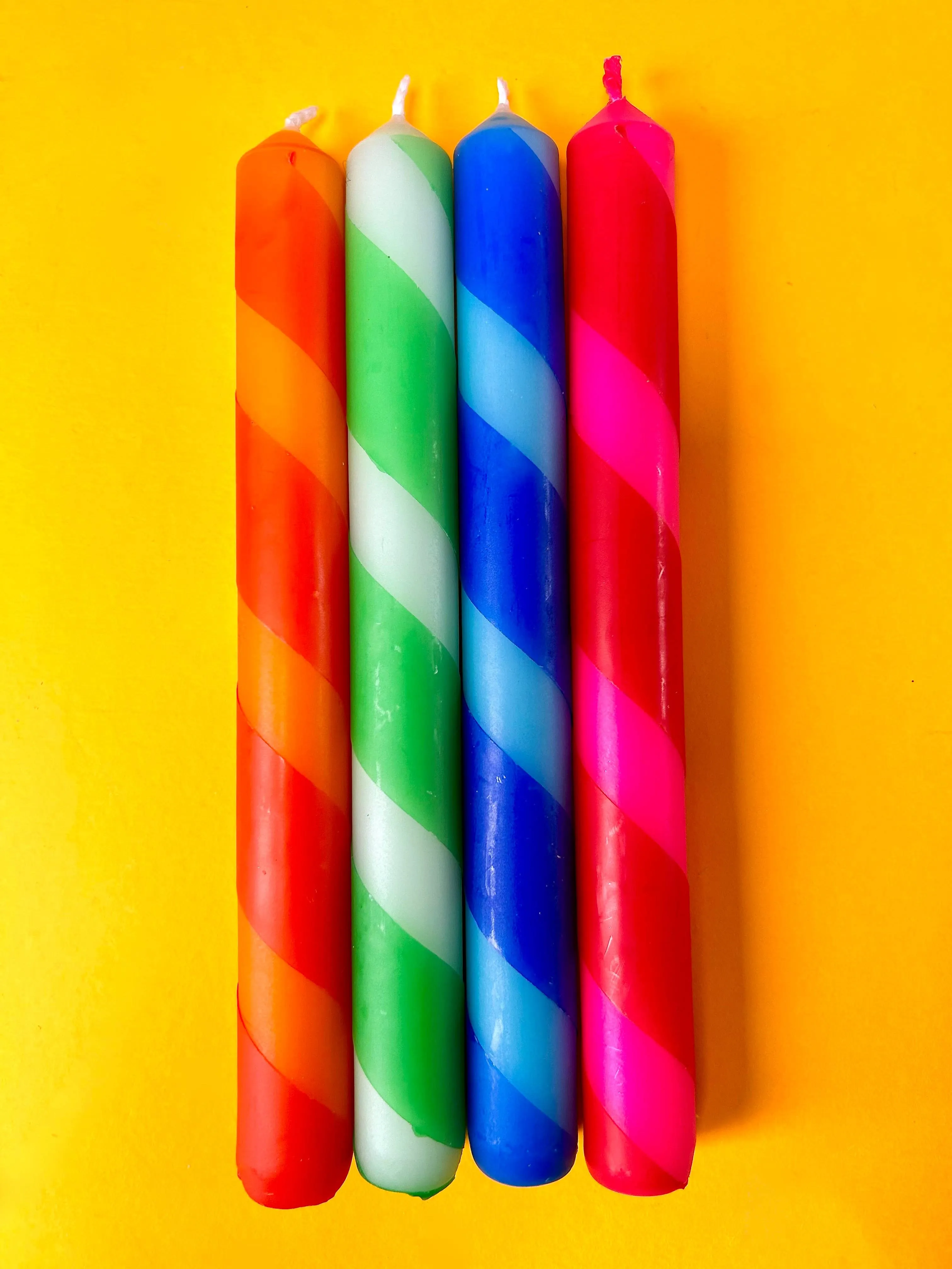 LOLLIPOPS Dip Dye Dinner Candles set of 4