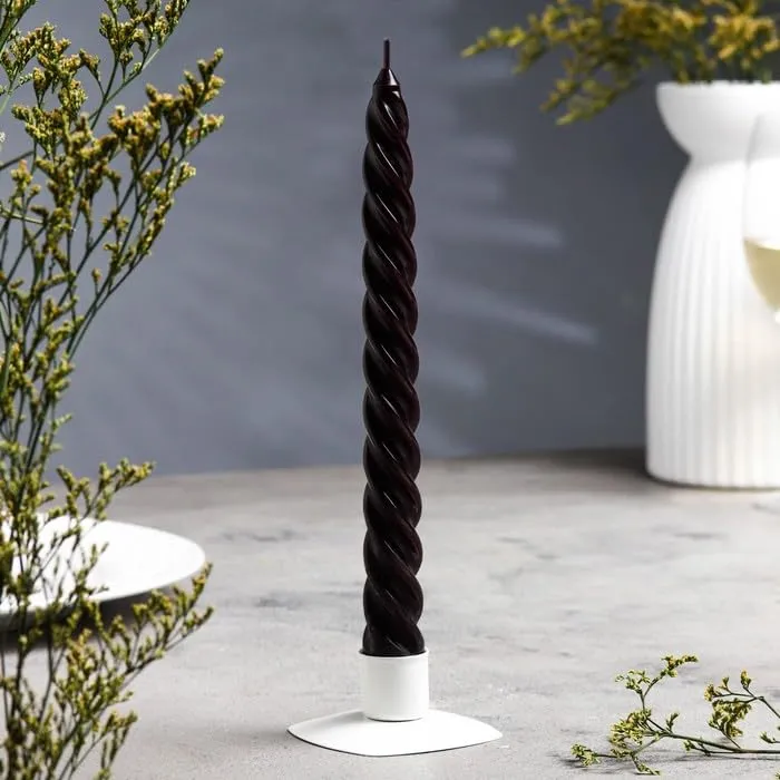 Luces® Smokeless and Dripless Scented Black Spiral Stick Candles for Decorations Dinner Table Wedding Birthday Party Home Decor Festival (Pack of 8)