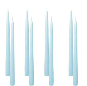 LUCES Wax Smokeless And Dripless Scented Sky Blue Taper Stick Candles For Decorations Dinner Table Wedding Birthday Party Home Decor Festival (Pack Of 8)
