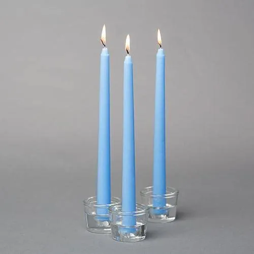 LUCES Wax Smokeless And Dripless Scented Sky Blue Taper Stick Candles For Decorations Dinner Table Wedding Birthday Party Home Decor Festival (Pack Of 8)