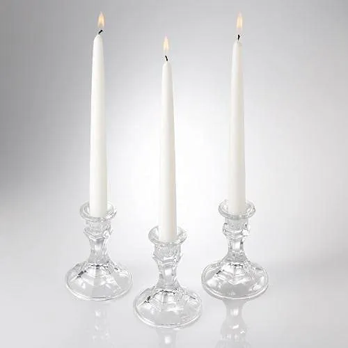 LUCES Wax Smokeless And Dripless Scented White Taper Stick Candles For Decorations Dinner Table Wedding Birthday Party Home Decor Festival (Pack Of 8)
