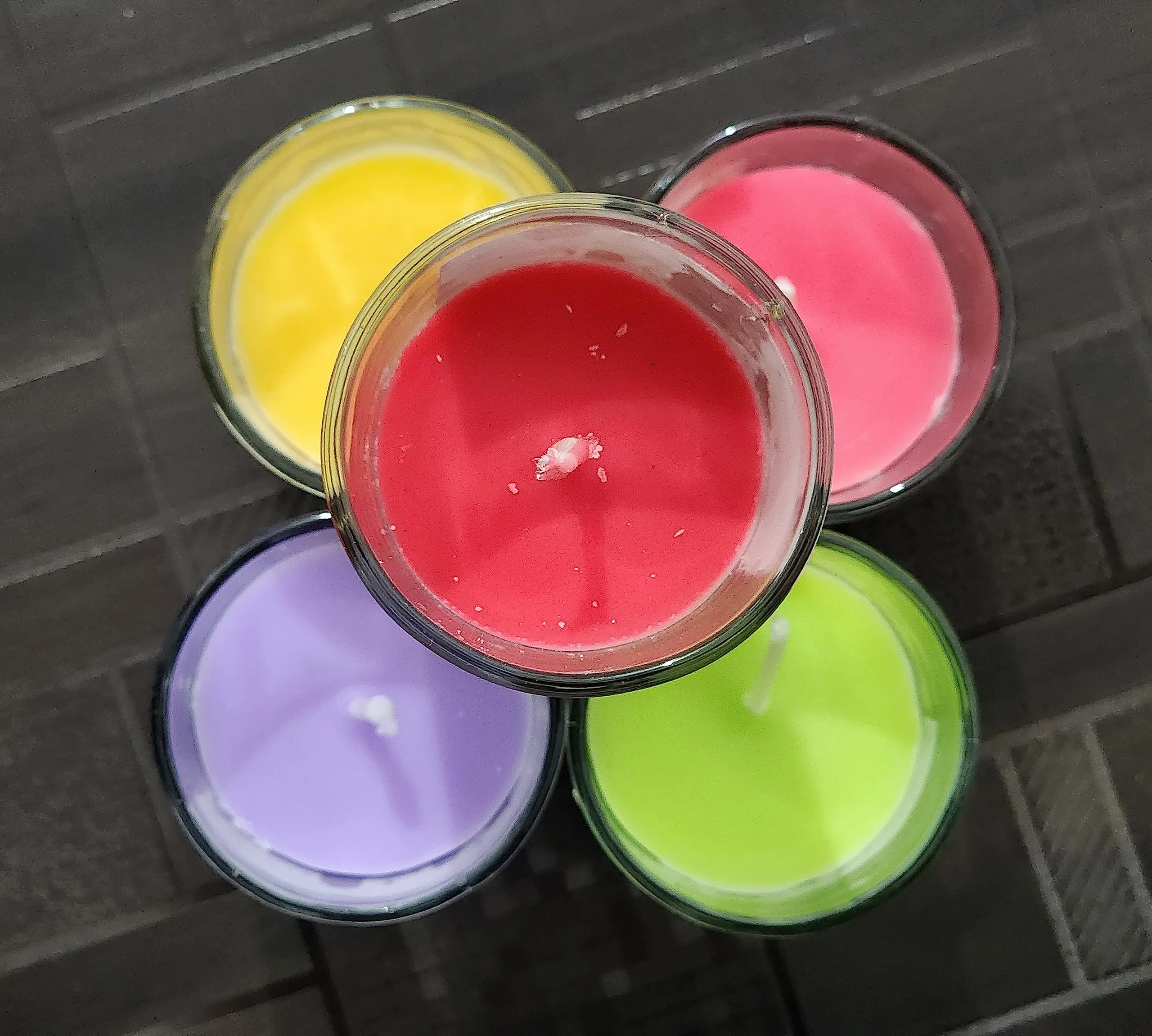 ManavRachit Glass Votive Candles Burn Time: 10 Hours, Paraffin Wax for Decoration of Diwali, Christmas, Parties & Special Occasions (Jasmine, Lamon, Lavender, Rose, Strawberry, Set of 5)