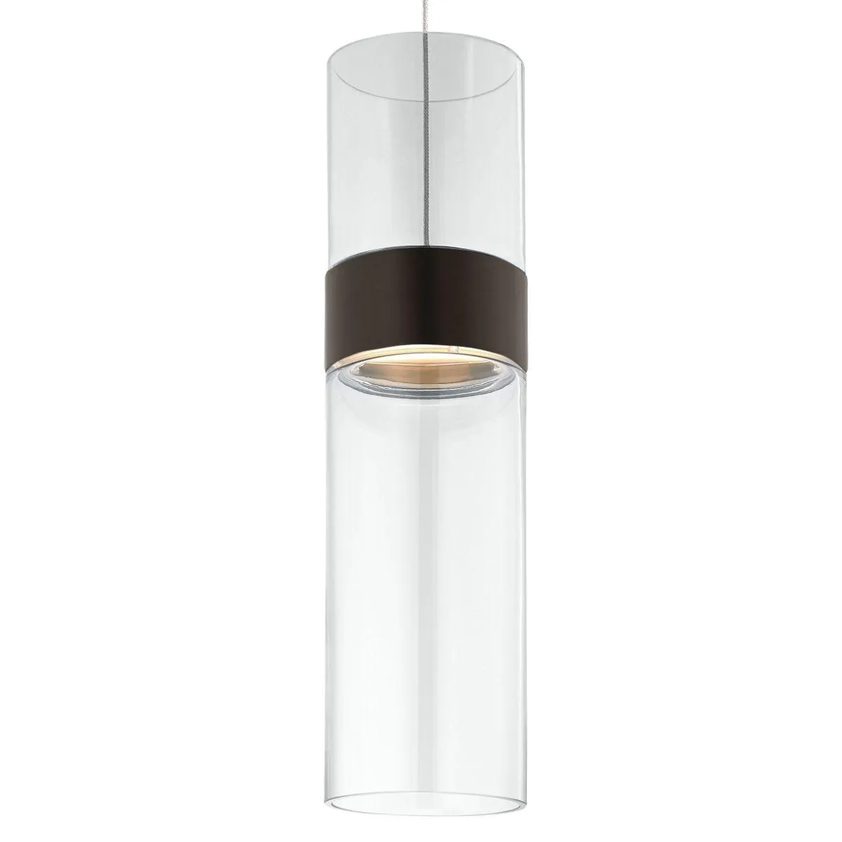 Manette 4 in. -Freejack LED Pendant Light Clear & Clear & Bronze Ring