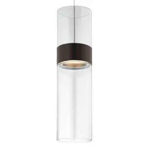 Manette 4 in. -Freejack LED Pendant Light Clear & Clear & Bronze Ring