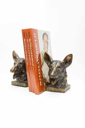 McCLELLAND BARCLAY Pair of Bronze Plated "Buddy" the Original Seeing Eye Dog Bookends