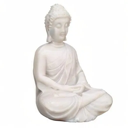 Meditation Buddha White Premium Rare Handcrafted Polymarble Meditation/Dhyan White Buddha Statue Lord Figurine/Idol,Medium