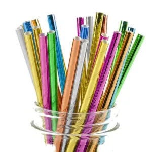 Metallic Paper Straws - 20 Pkt