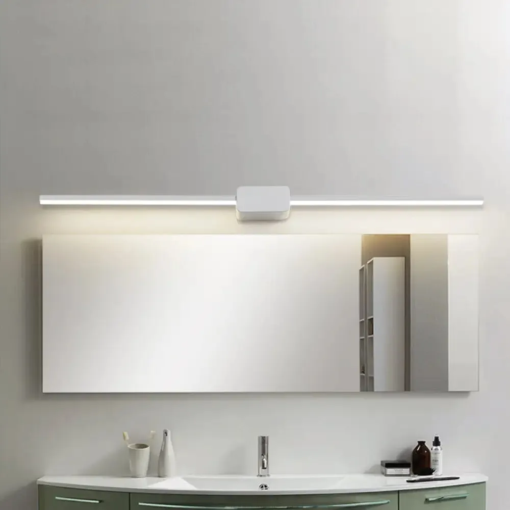 Minimalist White Iron Wall Sconce - LED Vanity Light in Warm/White - 16/ 23.5/ 31.5 Inches Long