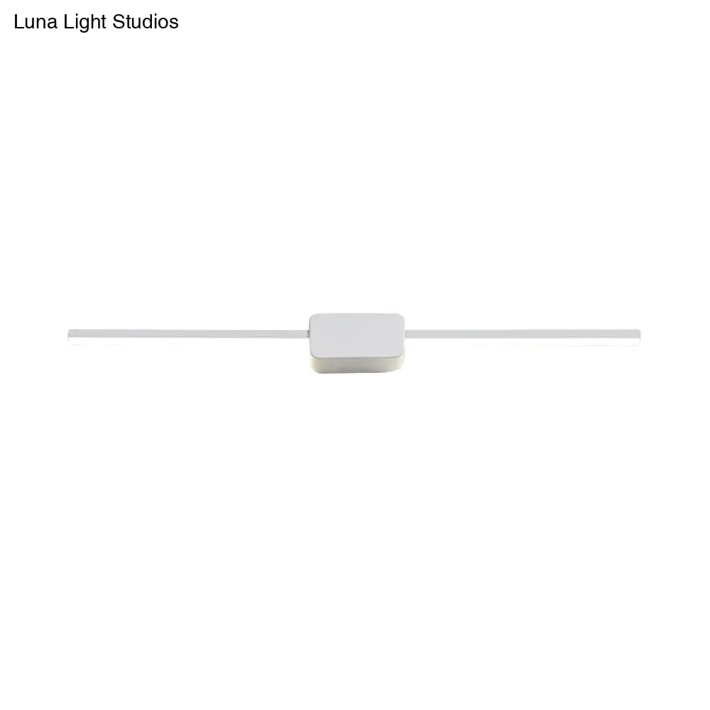 Minimalist White Iron Wall Sconce - LED Vanity Light in Warm/White - 16/ 23.5/ 31.5 Inches Long